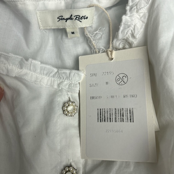 Free People Ivory Ruffled Blouse - Picture 3 of 3